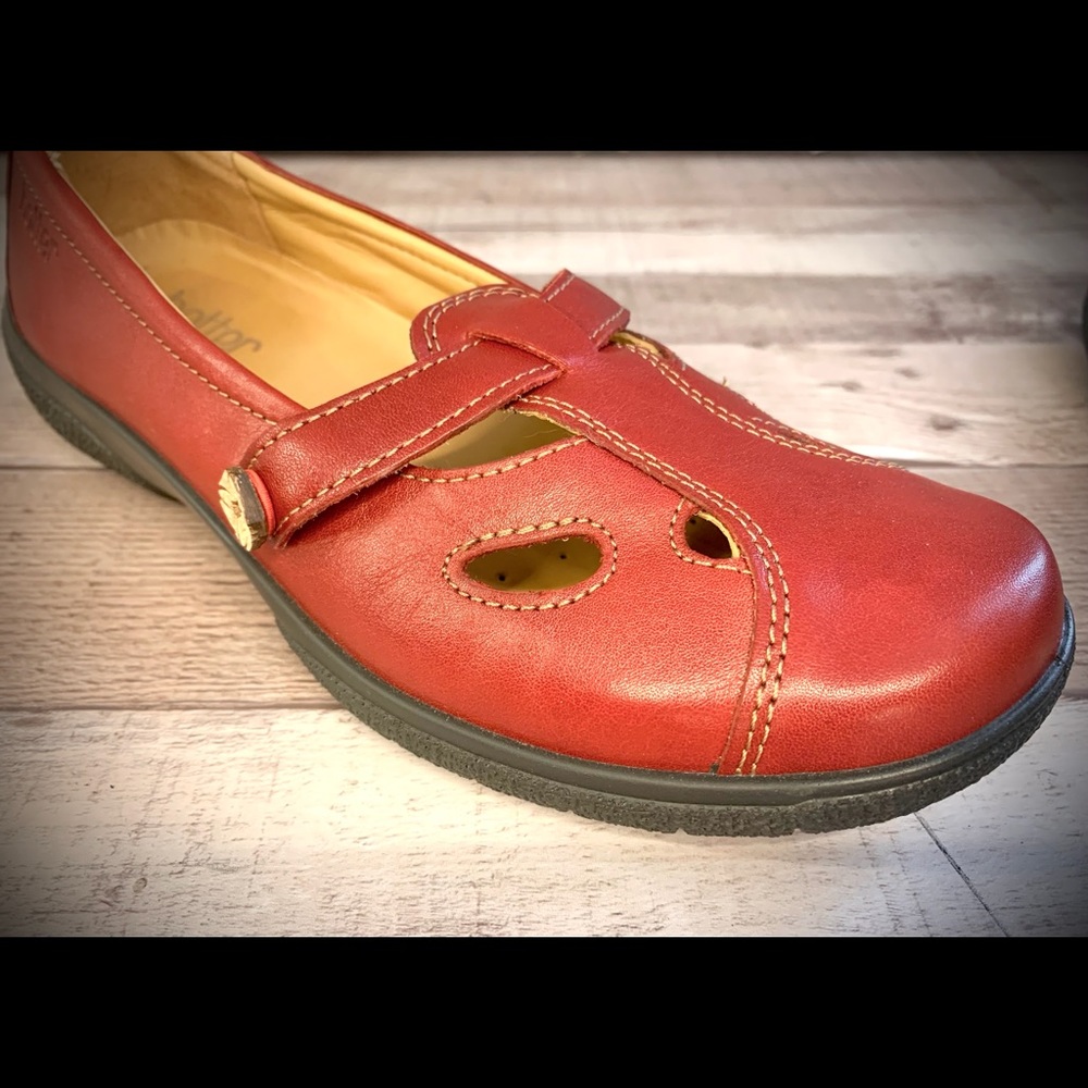 Hotter Nirvana Red Leather Mary Jane Shoes 7.5